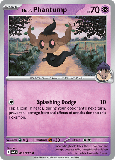 Carta Hop's Phantump 95/217 do set Ascended Heroes — Pokémon TCG | Bynx