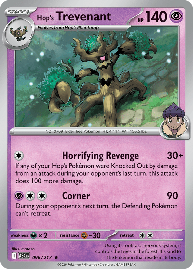 Carta Hop's Trevenant 96/217 do set Ascended Heroes — Pokémon TCG | Bynx