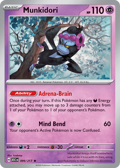 Carta Munkidori 99/217 do set Ascended Heroes — Pokémon TCG | Bynx