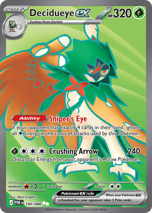 Carta Decidueye ex 100/88 do set Perfect Order — Pokémon TCG | Bynx