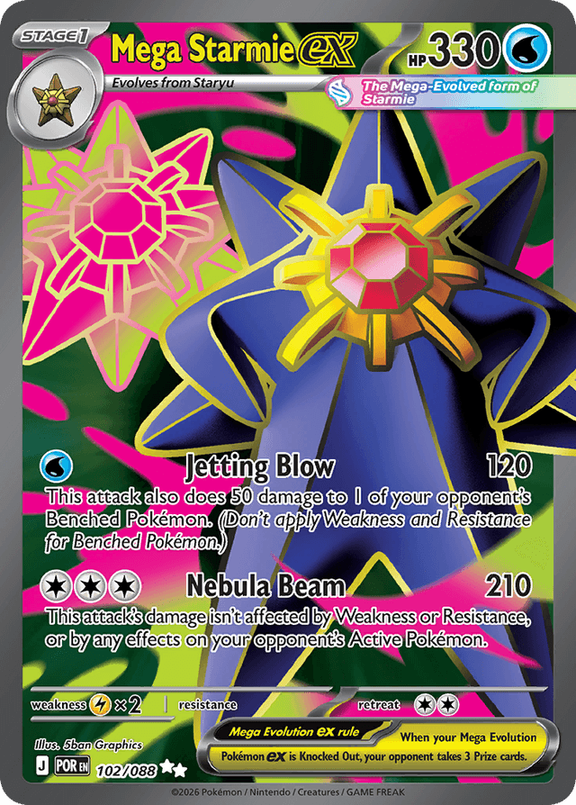 Carta Mega Starmie ex 102/88 do set Perfect Order — Pokémon TCG | Bynx