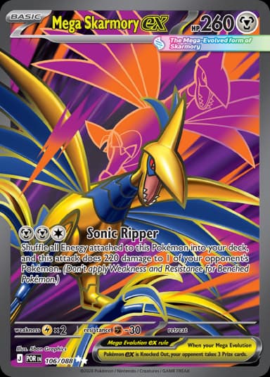 Carta Mega Skarmory ex 106/88 do set Perfect Order — Pokémon TCG | Bynx