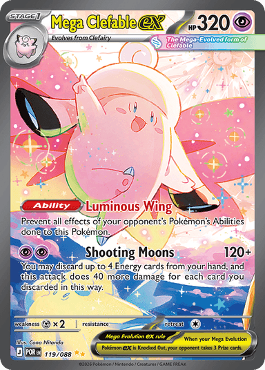 Carta Mega Clefable ex 119/88 do set Perfect Order — Pokémon TCG | Bynx
