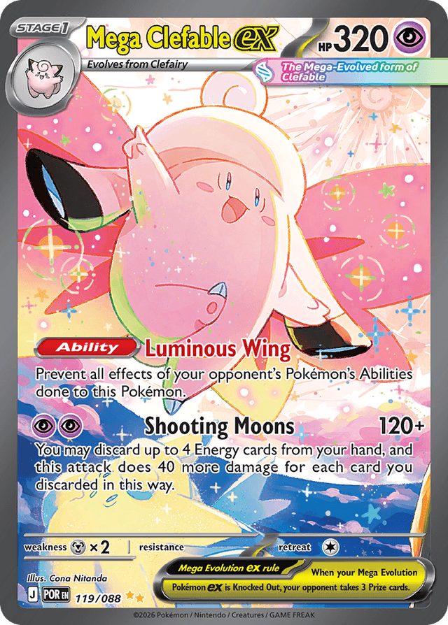 Carta Mega Clefable ex 119/88 do set Perfect Order — Pokémon TCG | Bynx