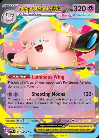 Carta Mega Clefable ex 31/88 do set Perfect Order — Pokémon TCG | Bynx