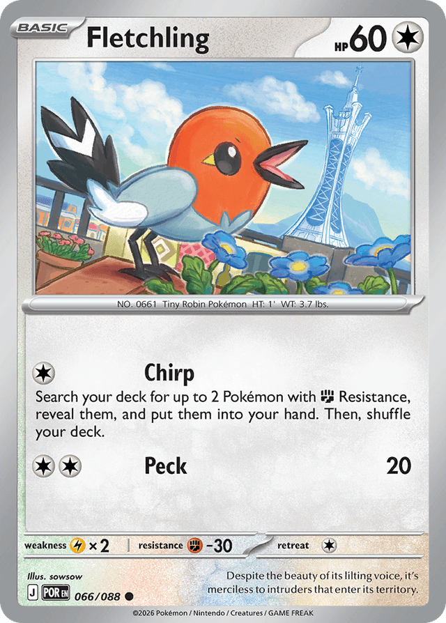 Carta Fletchling 66/88 do set Perfect Order — Pokémon TCG | Bynx