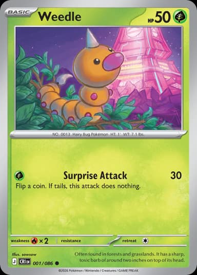 Carta Weedle 1/122 do set Chaos Rising — Pokémon TCG | Bynx