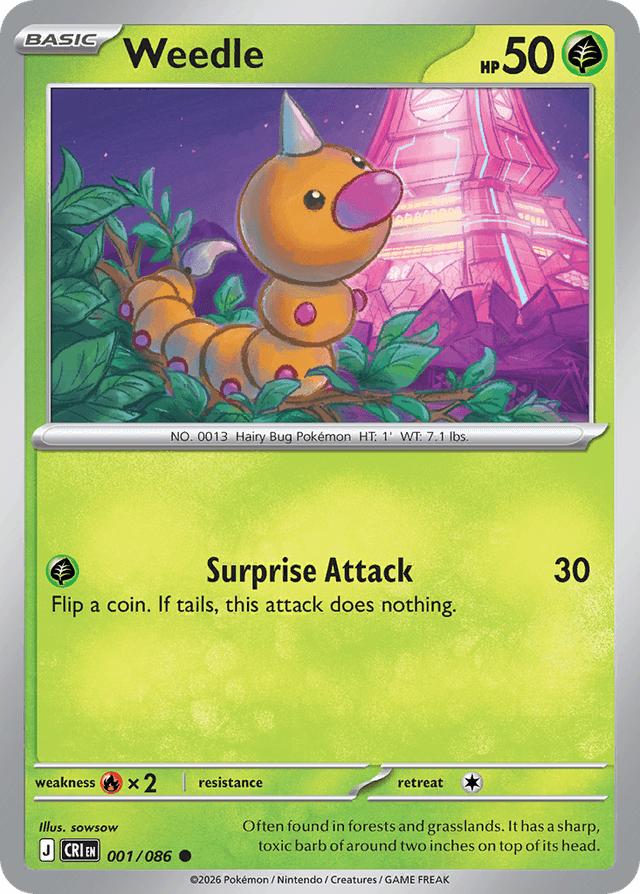 Carta Weedle 1/122 do set Chaos Rising — Pokémon TCG | Bynx