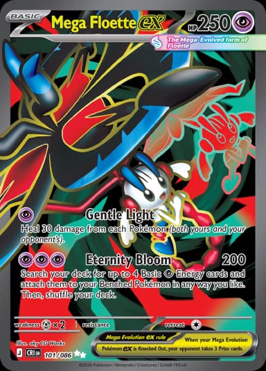 Carta Mega Floette ex 101/122 do set Chaos Rising — Pokémon TCG | Bynx