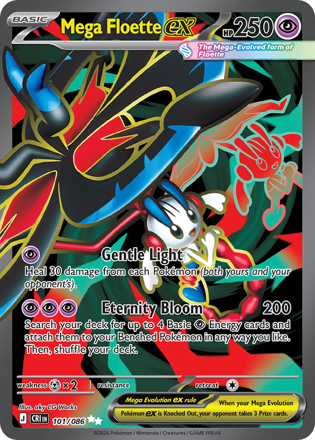 Carta Mega Floette ex 101/122 do set Chaos Rising — Pokémon TCG | Bynx