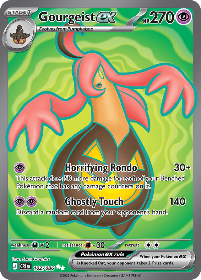 Carta Gourgeist ex 102/86 do set Chaos Rising — Pokémon TCG | Bynx