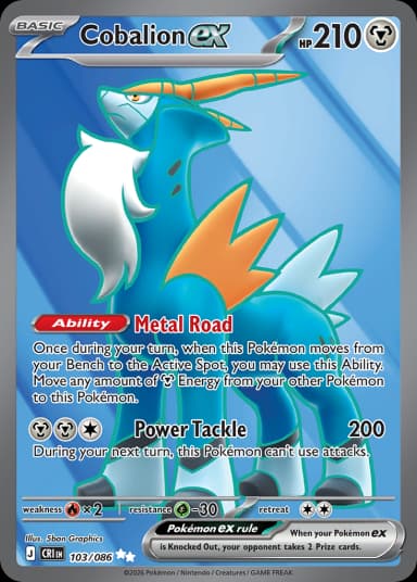 Carta Cobalion ex 103/122 do set Chaos Rising — Pokémon TCG | Bynx