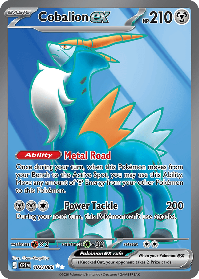 Carta Cobalion ex 103/86 do set Chaos Rising — Pokémon TCG | Bynx