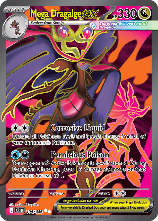 Carta Mega Dragalge ex 104/122 do set Chaos Rising — Pokémon TCG | Bynx