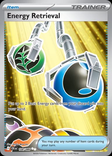 Carta Energy Retrieval 108/122 do set Chaos Rising — Pokémon TCG | Bynx