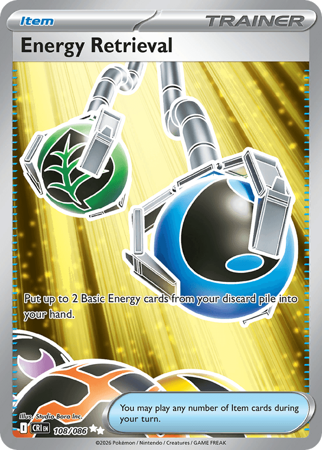Carta Energy Retrieval 108/86 do set Chaos Rising — Pokémon TCG | Bynx