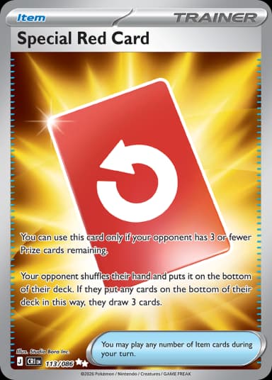 Carta Special Red Card 113/122 do set Chaos Rising — Pokémon TCG | Bynx