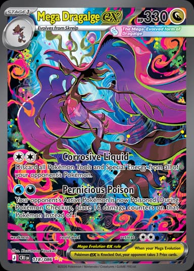 Carta Mega Dragalge ex 118/122 do set Chaos Rising — Pokémon TCG | Bynx