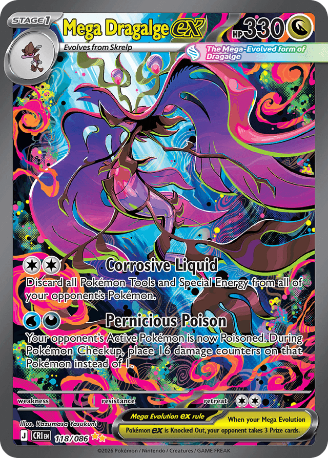 Carta Mega Dragalge ex 118/86 do set Chaos Rising — Pokémon TCG | Bynx