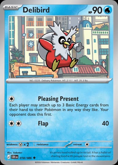 Carta Delibird 18/122 do set Chaos Rising — Pokémon TCG | Bynx