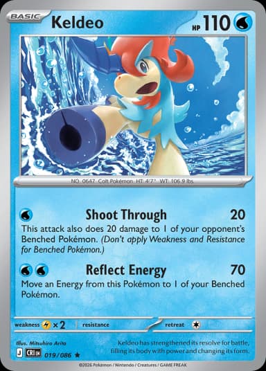 Carta Keldeo 19/86 do set Chaos Rising — Pokémon TCG | Bynx