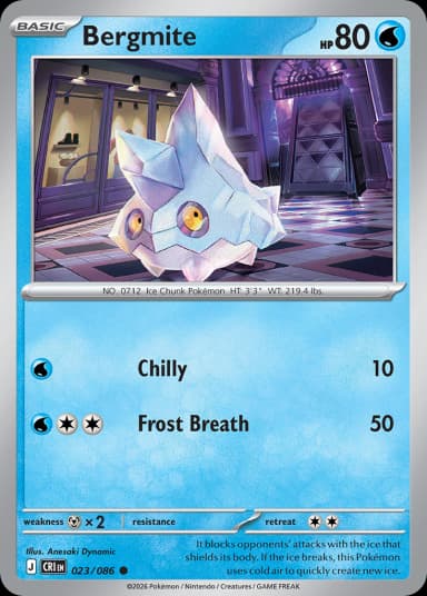 Carta Bergmite 23/86 do set Chaos Rising — Pokémon TCG | Bynx