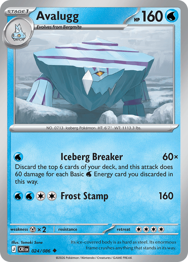 Carta Avalugg 24/86 do set Chaos Rising — Pokémon TCG | Bynx