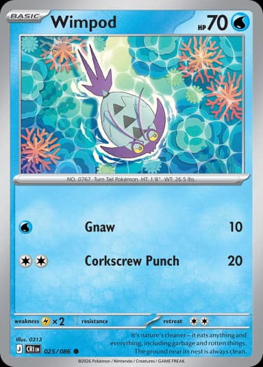 Carta Wimpod 25/86 do set Chaos Rising — Pokémon TCG | Bynx