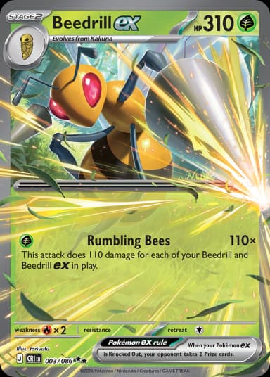 Carta Beedrill ex 3/122 do set Chaos Rising — Pokémon TCG | Bynx