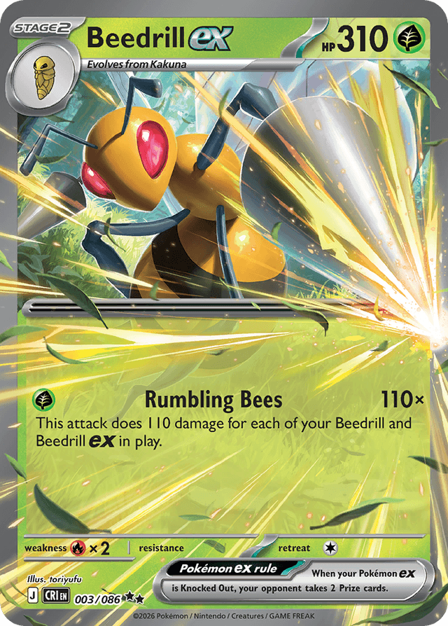 Carta Beedrill ex 3/86 do set Chaos Rising — Pokémon TCG | Bynx