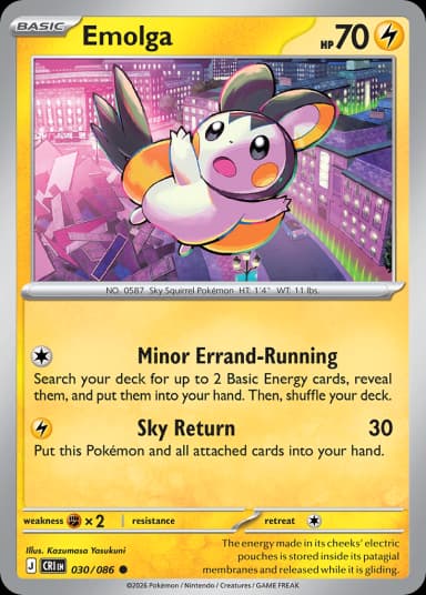 Carta Emolga 30/122 do set Chaos Rising — Pokémon TCG | Bynx