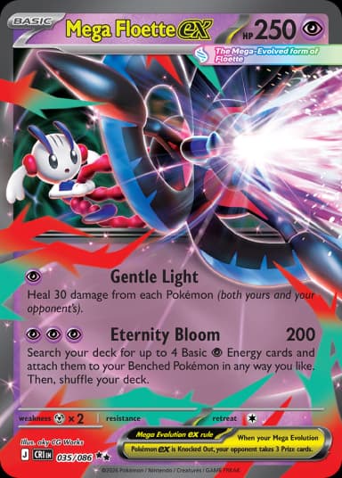 Carta Mega Floette ex 35/86 do set Chaos Rising — Pokémon TCG | Bynx