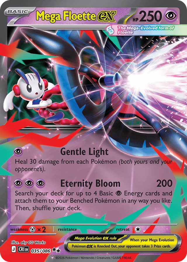 Carta Mega Floette ex 35/86 do set Chaos Rising — Pokémon TCG | Bynx