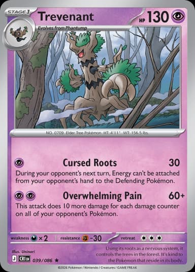 Carta Trevenant 39/86 do set Chaos Rising — Pokémon TCG | Bynx