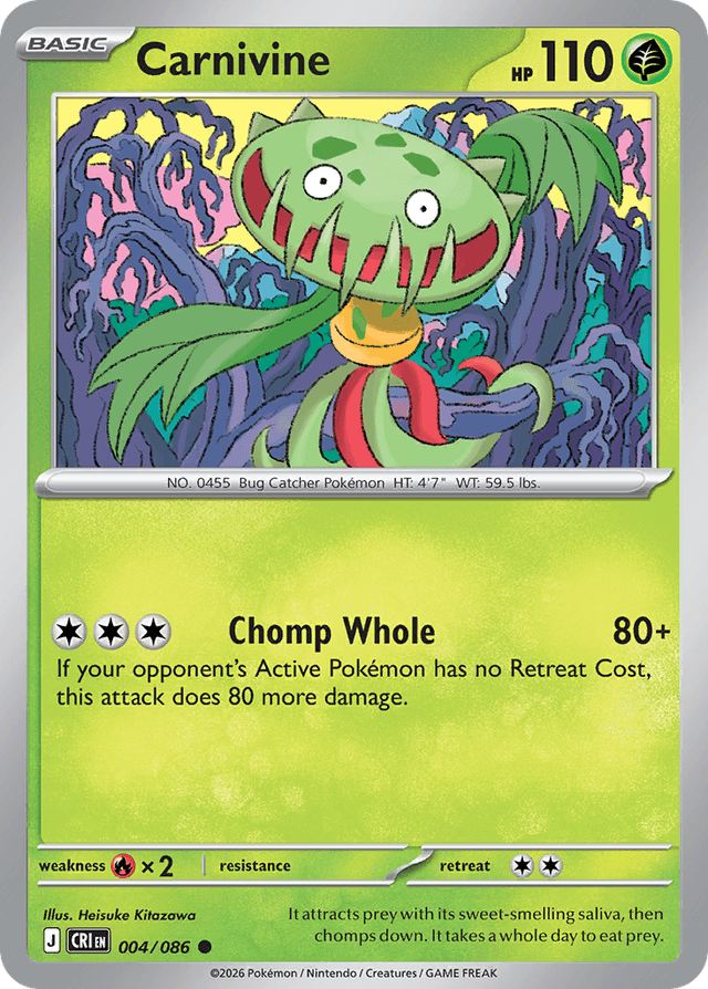 Carta Carnivine 4/122 do set Chaos Rising — Pokémon TCG | Bynx