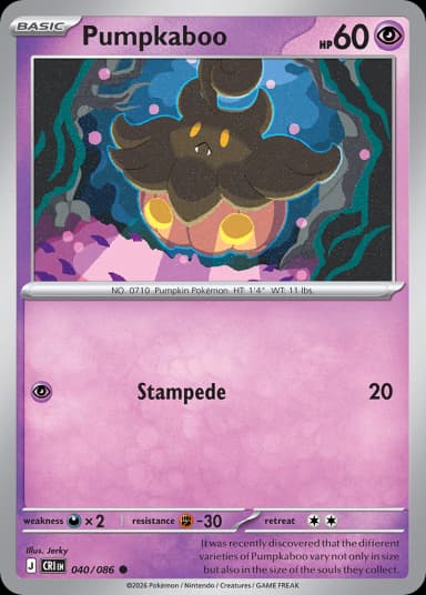 Carta Pumpkaboo 40/122 do set Chaos Rising — Pokémon TCG | Bynx