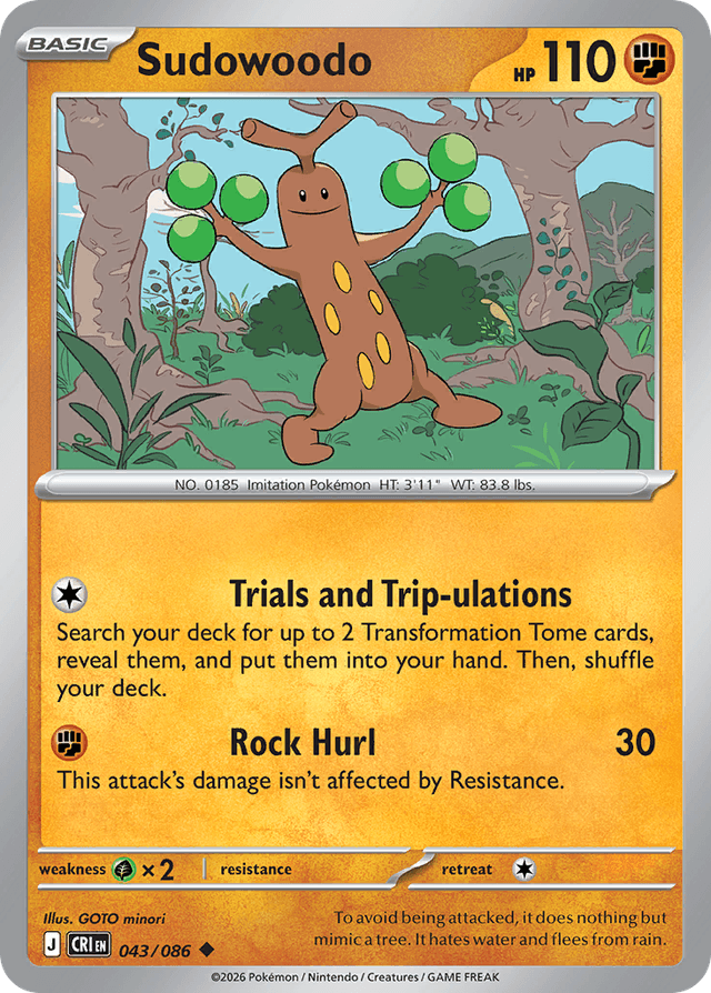 Carta Sudowoodo 43/122 do set Chaos Rising — Pokémon TCG | Bynx