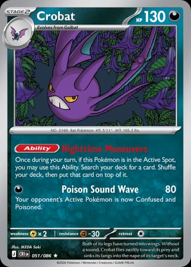 Carta Crobat 51/122 do set Chaos Rising — Pokémon TCG | Bynx