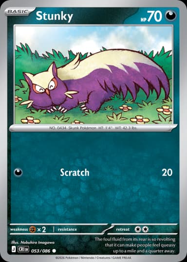 Carta Stunky 53/86 do set Chaos Rising — Pokémon TCG | Bynx