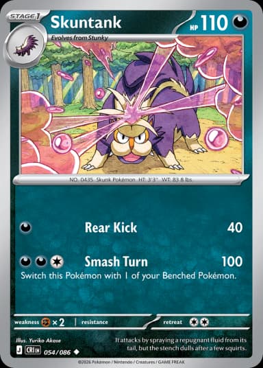 Carta Skuntank 54/122 do set Chaos Rising — Pokémon TCG | Bynx