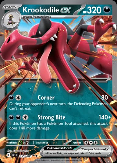 Carta Krookodile ex 55/122 do set Chaos Rising — Pokémon TCG | Bynx