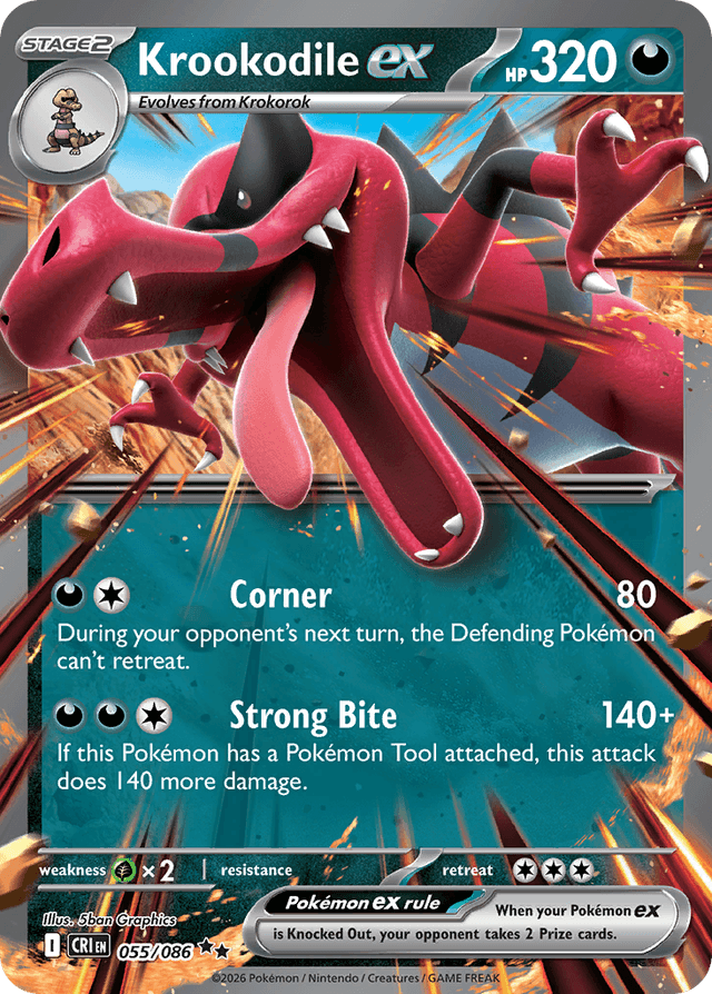 Carta Krookodile ex 55/122 do set Chaos Rising — Pokémon TCG | Bynx