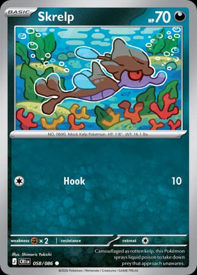 Carta Skrelp 58/86 do set Chaos Rising — Pokémon TCG | Bynx