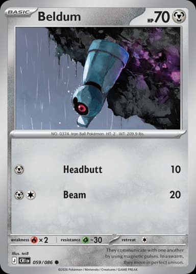 Carta Beldum 59/122 do set Chaos Rising — Pokémon TCG | Bynx