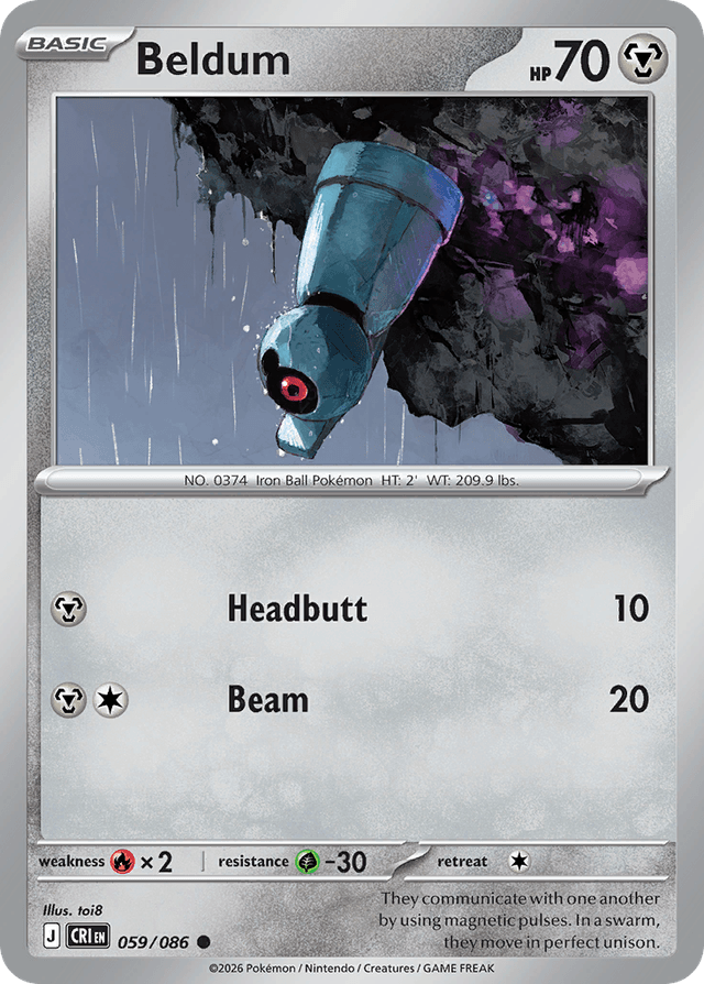 Carta Beldum 59/122 do set Chaos Rising — Pokémon TCG | Bynx
