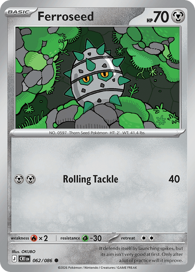 Carta Ferroseed 62/122 do set Chaos Rising — Pokémon TCG | Bynx