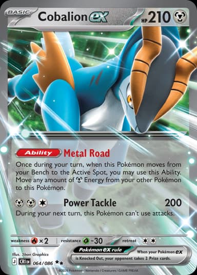 Carta Cobalion ex 64/122 do set Chaos Rising — Pokémon TCG | Bynx