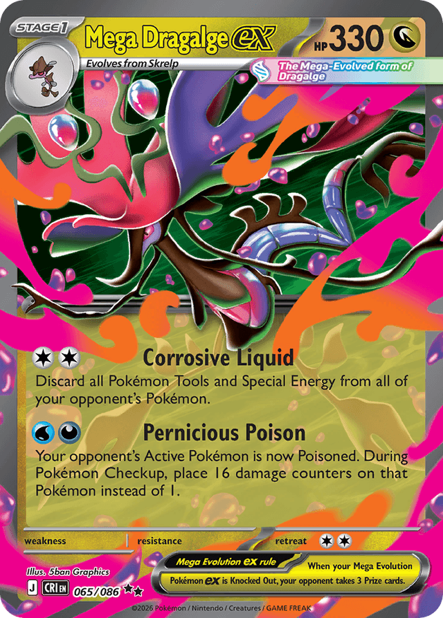 Carta Mega Dragalge ex 65/86 do set Chaos Rising — Pokémon TCG | Bynx