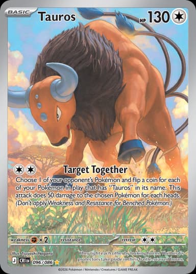 Carta Tauros 96/122 do set Chaos Rising — Pokémon TCG | Bynx