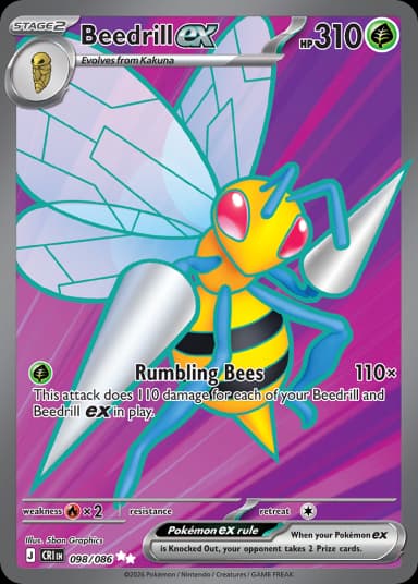 Carta Beedrill ex 98/122 do set Chaos Rising — Pokémon TCG | Bynx
